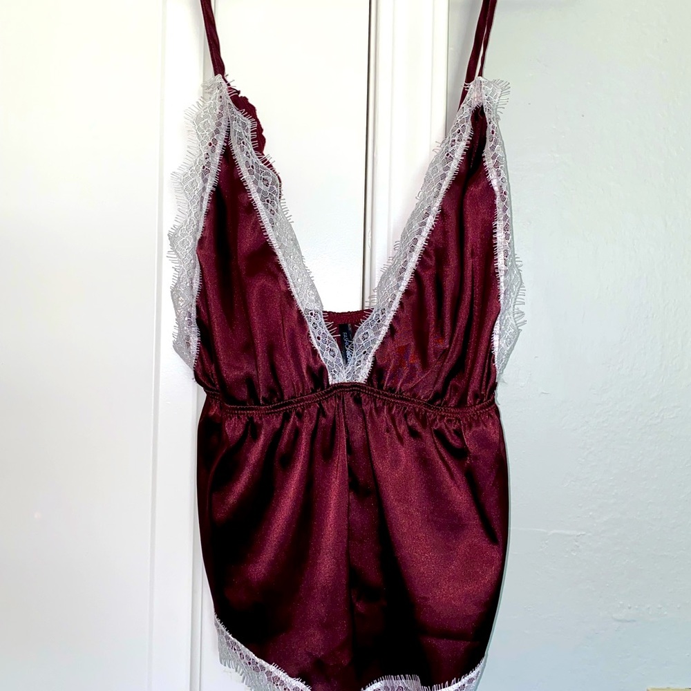 Satin Burgundy jumpsuit